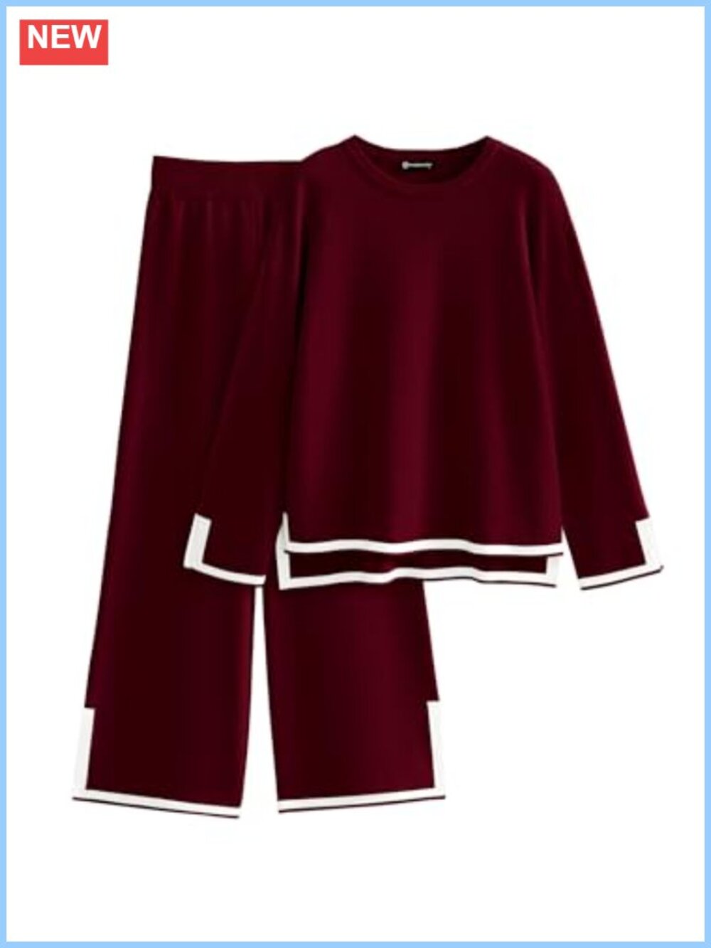 Women's 2 Piece Cable Knit Sweater Set Wide Leg Pants Fall Travel Outfit